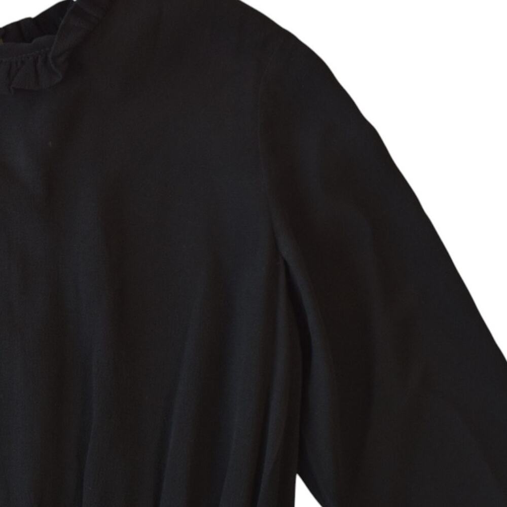 Sandro Paris Black Long Sleeve Ruffle Collar Dress Size 34 - Picture 7 of 7